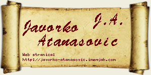Javorko Atanasović vizit kartica